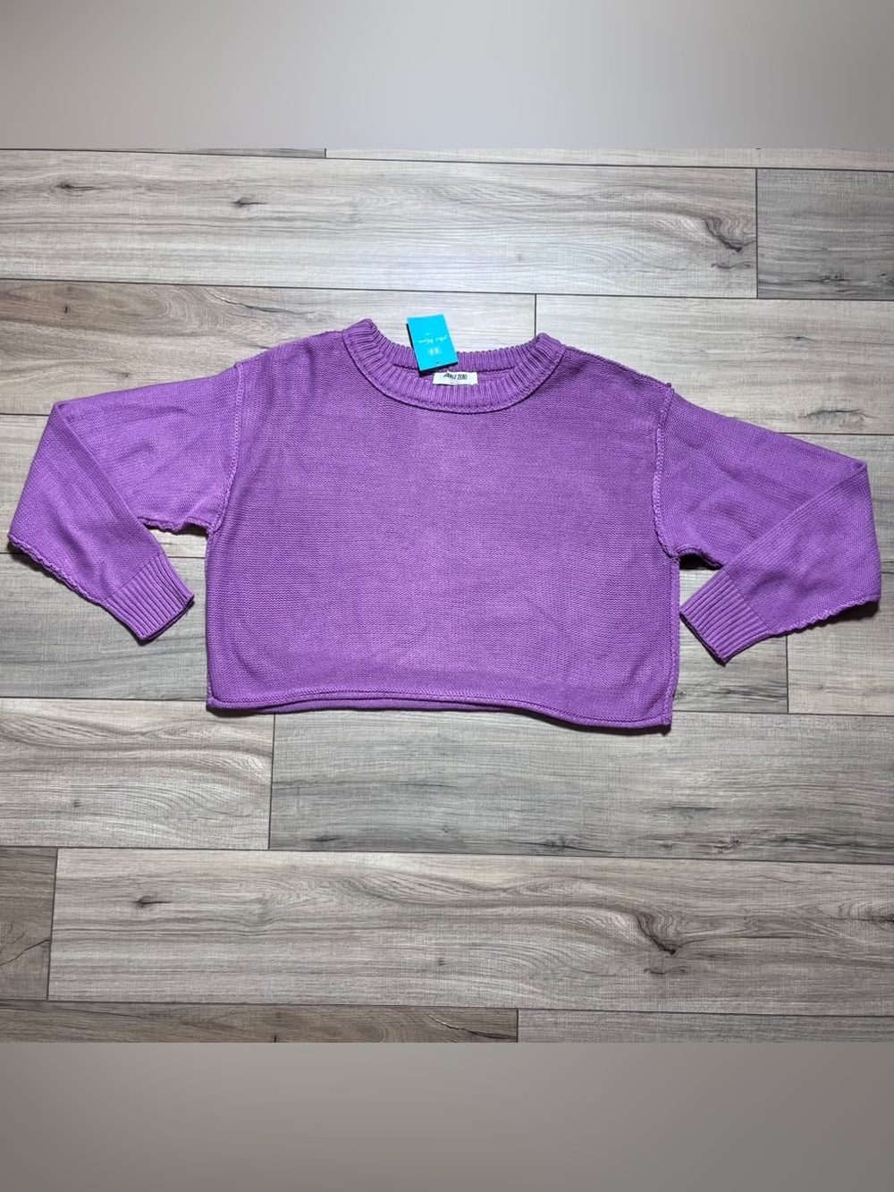 Double Zero Women’s Cropped Long Sleeve Sweater Size Small Purple/Lavender